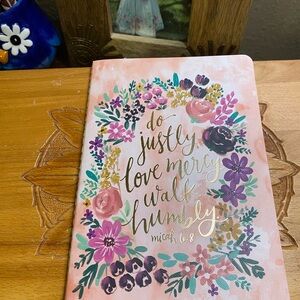 Floral Inspirational Notebook - Pink and Gold